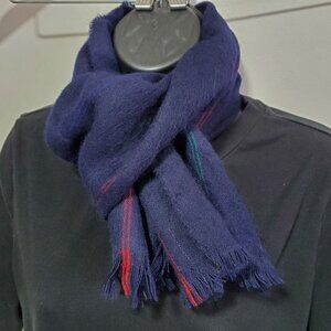 LEGACY Vintage Wool Knit Scarf Lightweight Fringe Edge Winter Unisex 52" x 12.5"